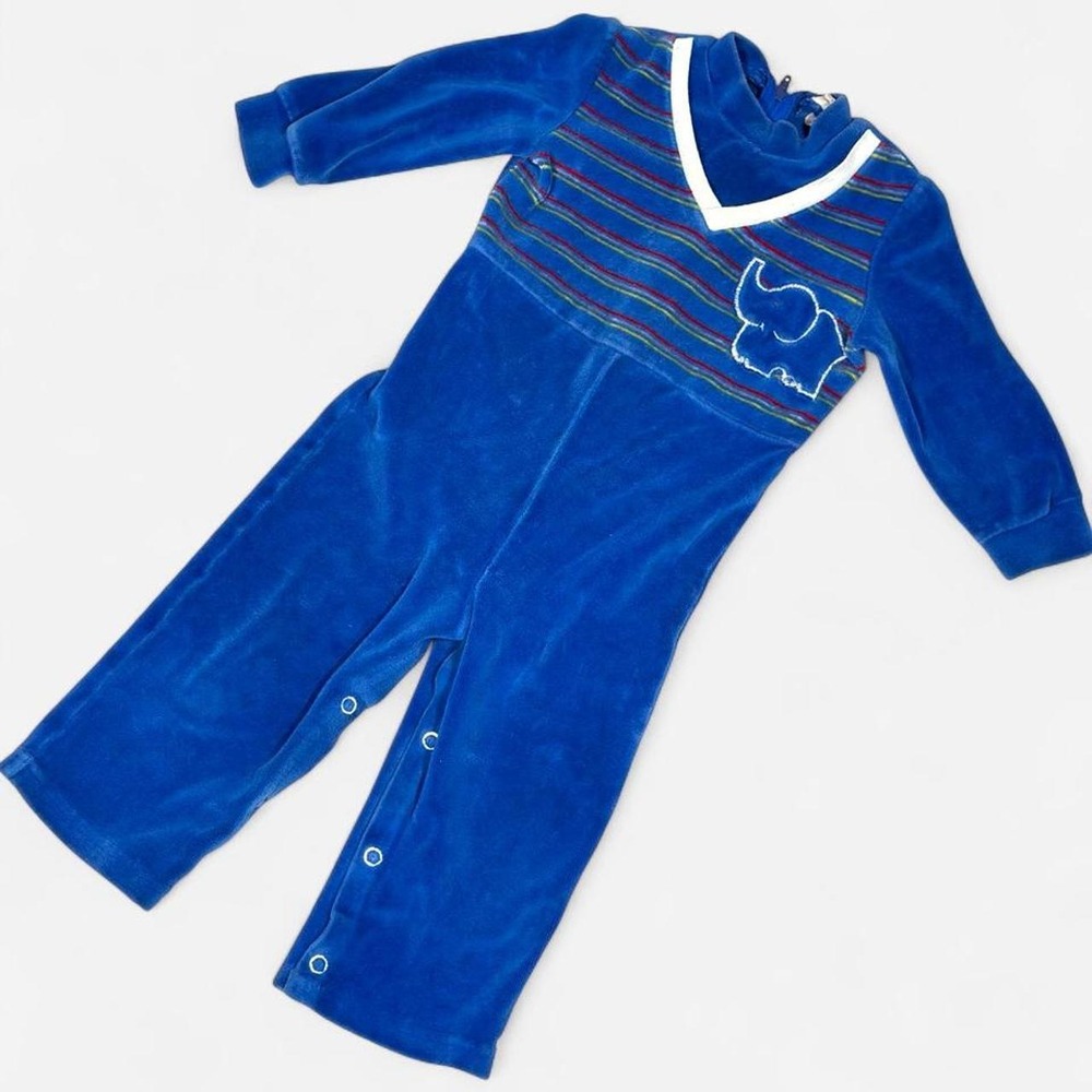 Vintage 90s Kids Onesie, Blue, Size 18 M